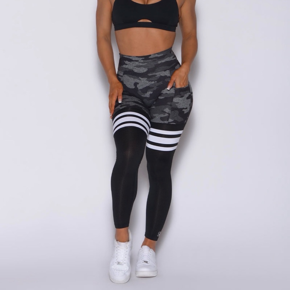 Bombshell Sportswear Camouflage and Black thigh high Leggings